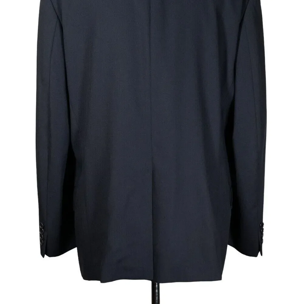 Hugo Boss Mens Blazer Blue Wool Blend 3 Button Jacket Sport Coat EU 54 US 44R
